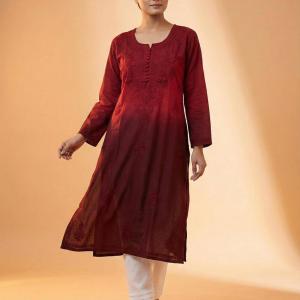 Libas Women Abstract Printed Cotton Straight Kurta Set With Dupatta