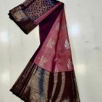 rani pink color silk saree