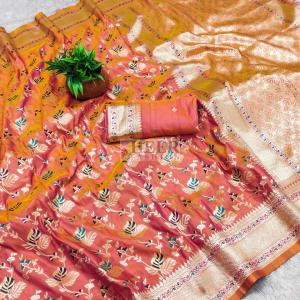 Gold silk saree